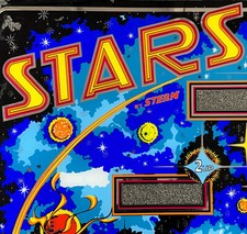 Stern Stars Pinball Machine Game Backglass ORIGINAL NOS picture