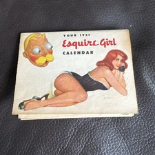 Vintage Esquire Pinup Girl 1951 Pocket Color Calendar Approx. 3 3/4