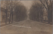 East Mechanic Street Shelbyville Indiana IN Dirt Road RPPC Lumiere Postcard picture
