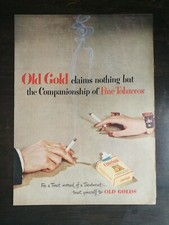 Vintage 1950 Old Gold Cigarettes Full Page Original Ad 1221 picture