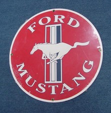 NOS VINTAGE FORD MUSTANG PORCELAIN SIGN GAS AUTOMOBILE picture