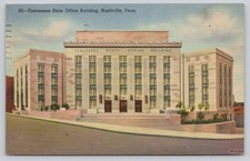 Nashville TN Tennessee State Office Building Curteich Linen Postcard 1954 picture