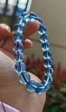 10.5mm Top Natural Aquamarine Quartz Crystal Bracelet Bangles Healing Repair picture