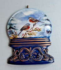 Beautiful Handmade Faux Snow Globe Birds Christmas Tree Ornament picture