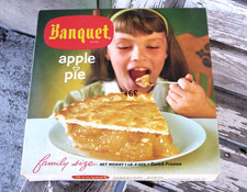 RARE Vintage 1965-1970 Banquet Frozen APPLE PIE Carton Box EMPTY Advertisement picture