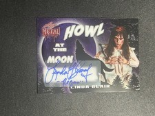 LINDA BLAIR 2026 LEAF METAL HALLOWEEN HOWL AT THE MOON REGAN AUTO 2/5 SHIMMER picture