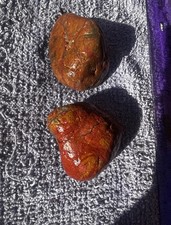 Red Jasper Stone Pair•Trinity River California•Natural Healed Fracture Specimens picture