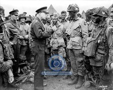 PRESIDENT DWIGHT D. EISENHOWER WITH 101ST AIRBORNE 8X10 PHOTO picture