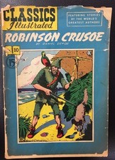 CLASSICS ILLUSTRATED #10 Robinson Crusoe by Daniel Defoe (HRN 78) G/VG picture