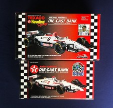 Set of 2 Texaco Mario & Michael Andretti Die Cast Banks 1994 1:24 Unopened picture