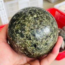 1810g Rare Natural Olivine Peridot Basalt Sphere Crystal Ball Specimen Healing picture