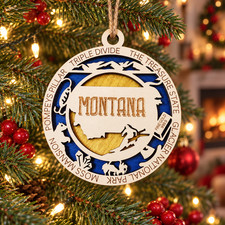 Montana Christmas Ornament 4.5