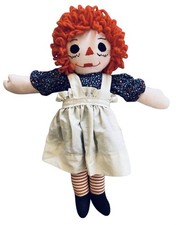 Vintage Norwood Raggedy Ann Style Cloth Doll Embroidered I Love You Heart 14 In picture