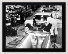 FRAMED 1965 FORD SHELBY MUSTANG AUTO ASSEMBLY LINE - READY TO DISPLAY 11x8.5 picture