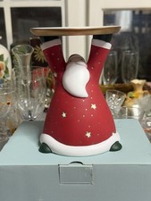 PartyLite P9631 Holiday Cheer Santa Pillar Candle Holder Christmas w/ Box picture