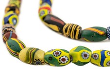 Oval Antique Venetian African Millefiori Trade Beads #15812 10mm Ivory Coast picture
