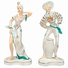 Vintage Porcelain Dancer Figures L&M Made in Japan Vtg Ceramic Hand Painted picture