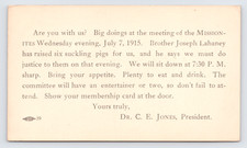 1915 Missionites Club Postal Card San Francisco CA Panama Pacific Expo Slogan picture
