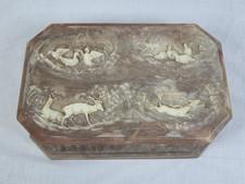 Incolay Wildlife Scene Box Vintage Duck Quail Deer Rabbit Appr 11, 7.5, 3.25” picture