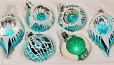 Lot Vintage Glass Indent Mica Sugared BALL DROP Christmas Ornaments Colombia picture