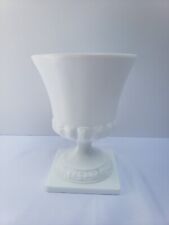 EO Brody Vintage Milk Glass Grecian Urn Shaped Pedestal Vase picture