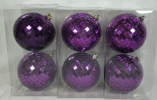 NEW Ashland Jewels & Jolly Mirror Disco Ball Ornaments PURPLE 6 Balls 3.9