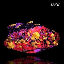 168 Gm Full Terminated Gorgeous Fluorescent Top Red Zircon Crystals On Matrix picture