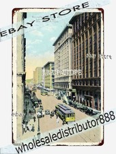 1910s Seventh Main Street Downtown City View Tin Sign wall decor picture