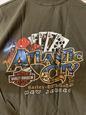HARLEY DAVIDSON muscle tee Large Gray Green Atlantic City NJ USA 2006 picture