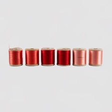 Vintage Belding Corticelli Pure Silk Thread Size A 100 Yds 6 Spools Pink Red picture