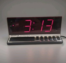Vtg Spartus Snoozer Alarm Clock Model 1150 Electronic Digital Red LED TESTED picture