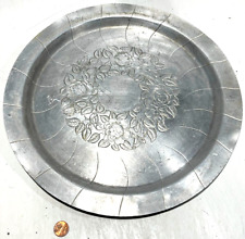 Vintage Designed Aluminum 14 Inch Floral Circular Tray picture