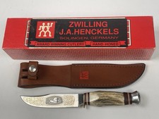 Zwilling J.A. Henckels HK 500 Deer Stag Handle Knife w/ Sheath & Original Box picture