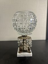 Vintage Cut Glass Beads Pedestal Centerpiece Crystals Compote Fruit Candy Bowl picture