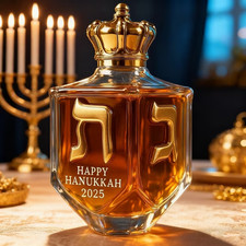 Hanukkah Dreidel Liquor Bottle – Unique Judaica Collectible (5.9 x 3.5 in) picture