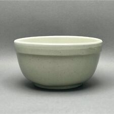 Vintage Hand Made Sage Green Speckled Salt Glazed Stoneware Mixing Bowl picture
