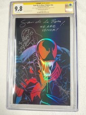 Sam De La Rosa Tribute Foil CGC 9.8 SS Signed Venom Sketch WE ARE VENOM 4/30 picture