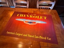 Original 1951 Chevrolet Bowtie Lighted Dealer Display Sign 24x36 Insert picture