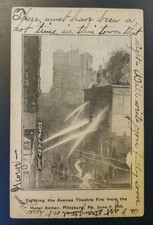 1905 Avenue Theater Fire Hotel Antler Advertising Pittsburgh PA UDB Postcard picture