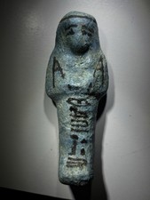 Ancient Egyptian turquoise-blue Faience Ushabti for the Osiris Tanet-Isis picture