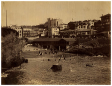 France, Biarritz, Les Bains du Port-Vieux Vintage Albumen Print, Photo. N.D. T picture