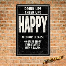 Stop Drinking Joke Funny Metal Tin Sign Retro Bar Wall Art 8x12 picture