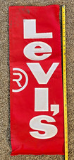 Vintage Levis Red Tab Jeans Cloth Hanging Store Display Sign Advertisement, RARE picture