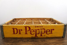 Dr Pepper Vintage Soda Bottle Crate Carrier, Yellow/Red, Paducah KY picture