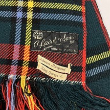 A. Laird & Sons Scottish Wool Plaid Blanket Dundee & Perth Vintage 40s 50s picture