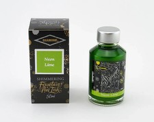Diamine Shimmering Fountain Pen Ink - Neon Lime (Silver) picture