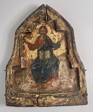 Antique Russian 19th C. Orthodox Icon of Jesus Christ Jesus The Teacher picture