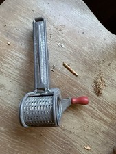 Vintage Moulinex Metal Hand Crank Rotary Grater Made in France Red Wood Handle picture