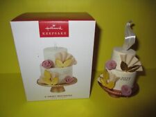 2023 Hallmark A Sweet Beginning Porcelain Wedding Cake New but SDB w/ Price Tab picture