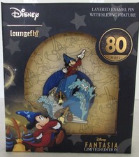 Disney Loungefly Sorcerer Mickey Fantasia Brooms Jumbo Pin LE 2500 picture
